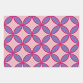 Feuille De Papier Cadeau Cercles diamants fleurs motif Ensemble 3 (Devant)