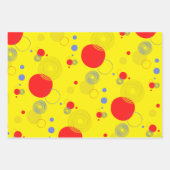 Feuille De Papier Cadeau Cercles funky, Noël abstrait. (Devant 3)