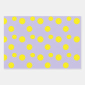 Feuille De Papier Cadeau Cercles jaunes sur motif pourpre (Devant 2)