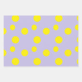 Feuille De Papier Cadeau Cercles jaunes sur motif pourpre (Devant)