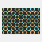 Feuille De Papier Cadeau Cercles lumineux de Noël Motif orange et bleu (Devant)