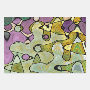 Feuille De Papier Cadeau Cercles lumineux, gais et colorés et tourbillons m