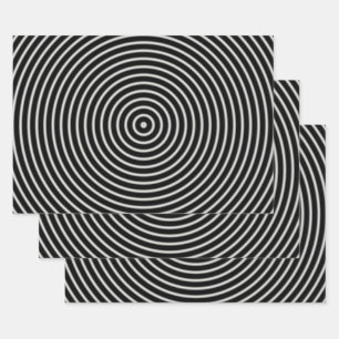 Feuille De Papier Cadeau Cercles Noirs Et Blancs