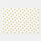 Feuille De Papier Cadeau Cercles pois d'or motif blanc (Devant 3)