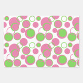 Feuille De Papier Cadeau Cercles roses et verts (Devant 2)