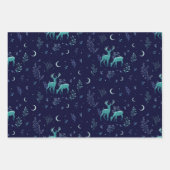 Feuille De Papier Cadeau Cerf au clair de lune (Devant)