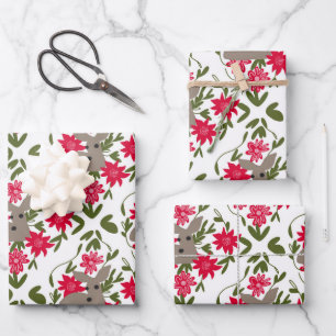 Feuille De Papier Cadeau Cerf de Noël à Woods