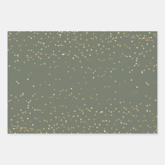 Feuille De Papier Cadeau Cerf d'or vert (Devant 3)