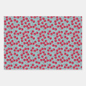 Feuille De Papier Cadeau Cerise d'hiver. (Devant)