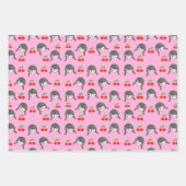 Feuille De Papier Cadeau Cerise rose mignonne Fille (Devant 2)