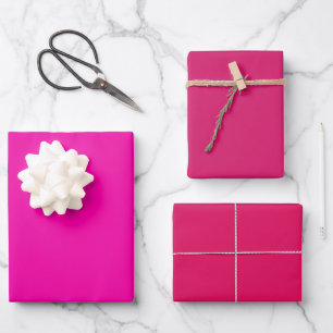 Feuille De Papier Cadeau Cerise Rose Rubis Rose Clair 3 Teintes Unies