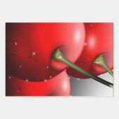 Feuille De Papier Cadeau Cerises avec gouttes de ragoût (Devant)