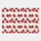 Feuille De Papier Cadeau Cerises et Gingham (Devant)