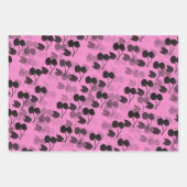 Feuille De Papier Cadeau Cerises rose et verte sur (Devant 2)