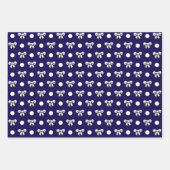 Feuille De Papier Cadeau Cérulean bleu et blanc Pois Fleurs Collage (Devant)