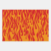 Feuille De Papier Cadeau C'est Lit Fun Rouge & Orange Flames Motif (Devant)