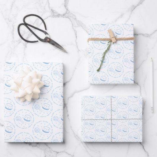 Feuille De Papier Cadeau C'est un garçon ! faire-part (Recto)