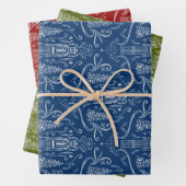 Feuille De Papier Cadeau Chalk nutcracker doodle Christmas  (En situation)