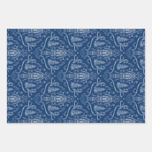 Feuille De Papier Cadeau Chalk nutcracker doodle Christmas  (Devant)