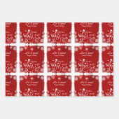 Feuille De Papier Cadeau Chalk Snowman - Laisser neiger (Devant 2)