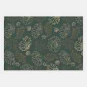 Feuille De Papier Cadeau Chamomille moderne verte à la sauge (Devant 2)