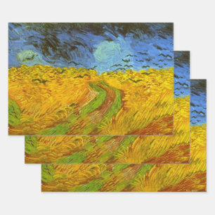 Feuille De Papier Cadeau Champ de blé avec corbeaux de Vincent van Gogh