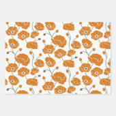 Feuille De Papier Cadeau Champ de pavots orange (Devant 3)