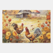 Feuille De Papier Cadeau Champ de poulet d'automne (Devant)