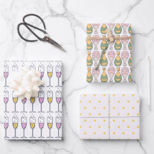 Feuille De Papier Cadeau Champagne de célébration
