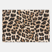 Feuille De Papier Cadeau Champagne Glitz Crème Leopard (Devant)