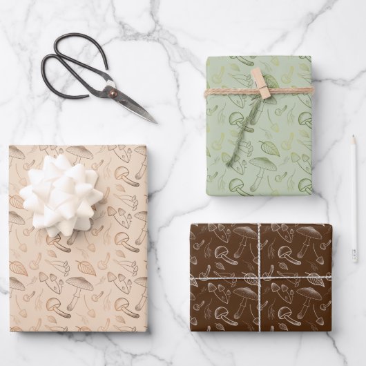 Feuille De Papier Cadeau champignon (Recto)
