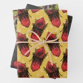 Feuille De Papier Cadeau Champignons et cristaux (En situation)