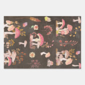 Feuille De Papier Cadeau Champignons et fleurs sauvages (Devant 3)