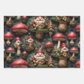 Feuille De Papier Cadeau Champignons Noël Père Noël (Devant 3)