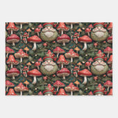 Feuille De Papier Cadeau Champignons Noël Père Noël (Devant 2)