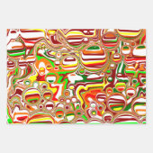 Feuille De Papier Cadeau Champignons Retro Nostalgale Abstrait Popart (Devant 2)