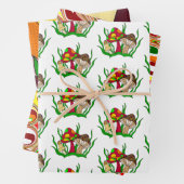 Feuille De Papier Cadeau Champignons Retro Nostalgale Abstrait Popart (En situation)