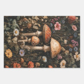 Feuille De Papier Cadeau Champignons Whimsical et découpage Fleur sauvage (Devant 3)