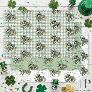 Feuille De Papier Cadeau Chanceux en amour Crâne Irlandais