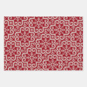 Feuille De Papier Cadeau Chandail de Noël Scandi Rouge (Devant)
