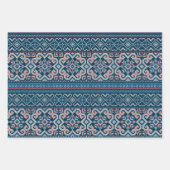 Feuille De Papier Cadeau Chandail d'hiver bleu scandinave et bracelet (Devant 2)