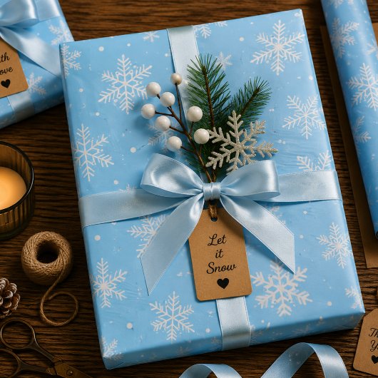 Feuille De Papier Cadeau Chanson de la Neige