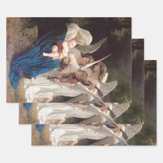 Feuille De Papier Cadeau Chant des Anges (1881) par Bouguereau (Lot)