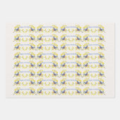 Feuille De Papier Cadeau Chanter Joyeux Anniversaire Bleu Rouge Fleurs d'Oi (Devant)