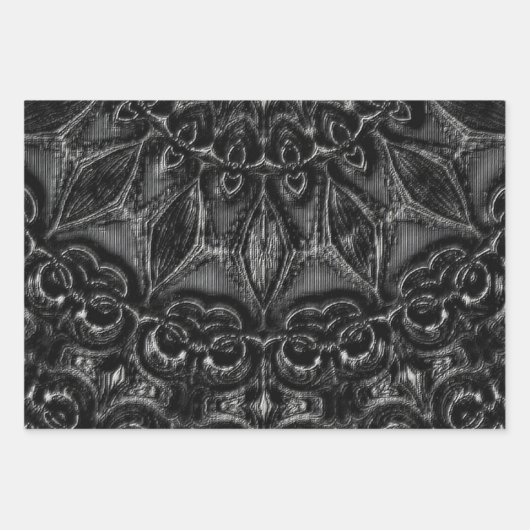 Feuille De Papier Cadeau Charcoal Mandala (Devant)