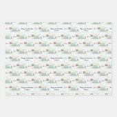 Feuille De Papier Cadeau Chariot de construction aquarelle (Devant 3)