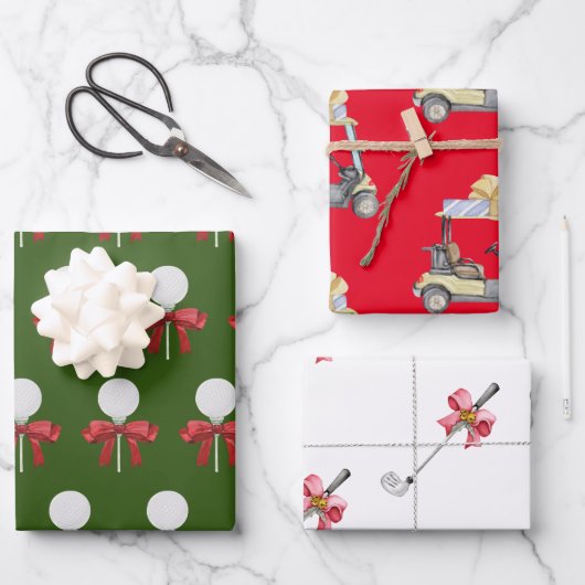 Feuille De Papier Cadeau Chariot de golf fer pour golfeur (Recto)