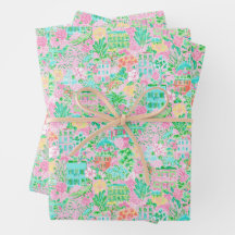 Charleston Pastel Pré-chic Motif de Palm Beach