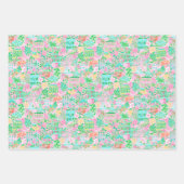 Feuille De Papier Cadeau Charleston Pastel Preppy Palm Beach Pattern Print (Devant)
