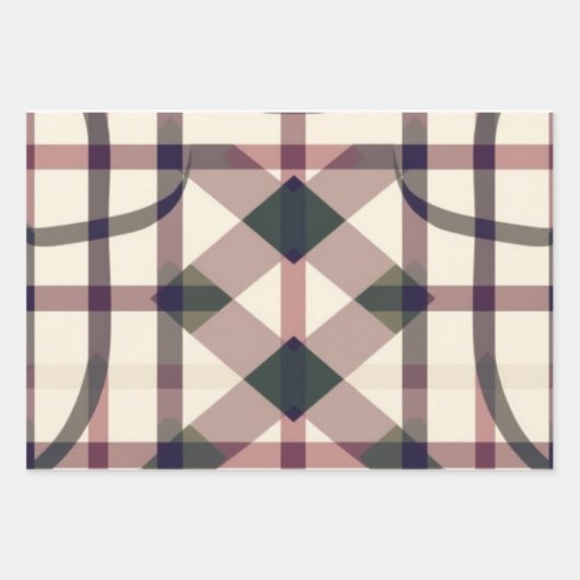 Feuille De Papier Cadeau Charmant Anglais Folk Plaid : Tradition Rustique (Devant)